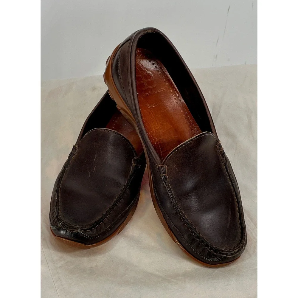 Allen Edmonds Mens Shoes 9.5D Boulder Loafers Brown Leather Driving Mocs